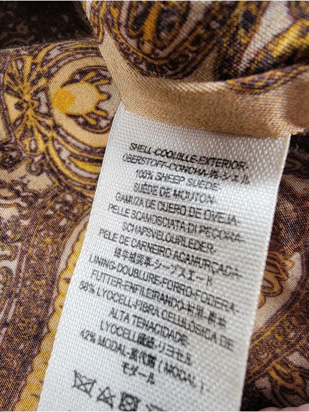 Free People Jacket Coat Sheep Suede Leather Tan Cropped Western Concert Festival - Picture 4 of 12